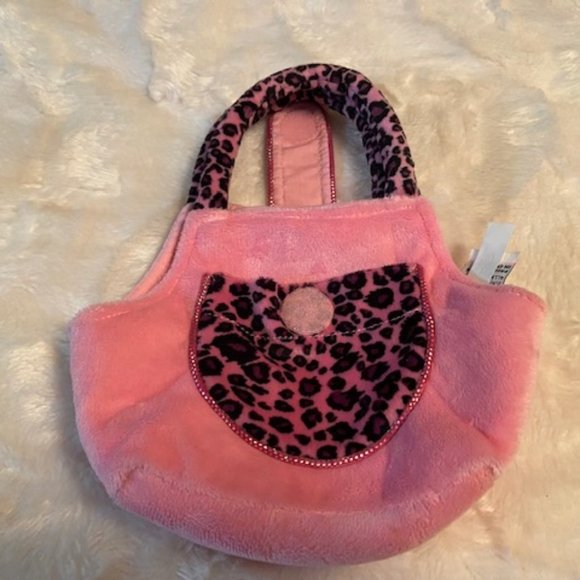 2/$30 Webkinz  Plush Pet Carrier Pink Leopard print Bag Purse - Picture 7 of 8